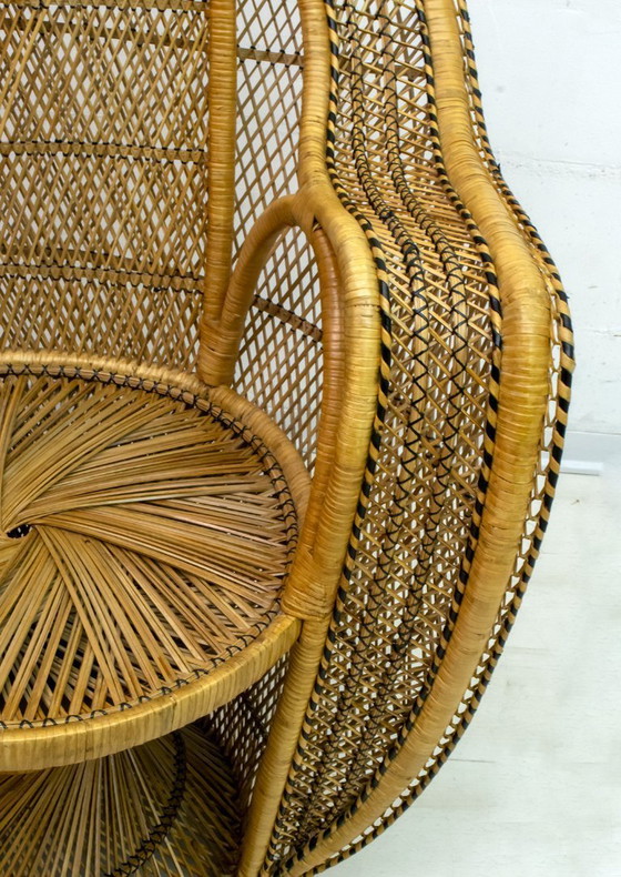 Image 1 of Pareja de sillones de mimbre modernos de mediados de siglo Emmanuelle de Kok Maison, años 70