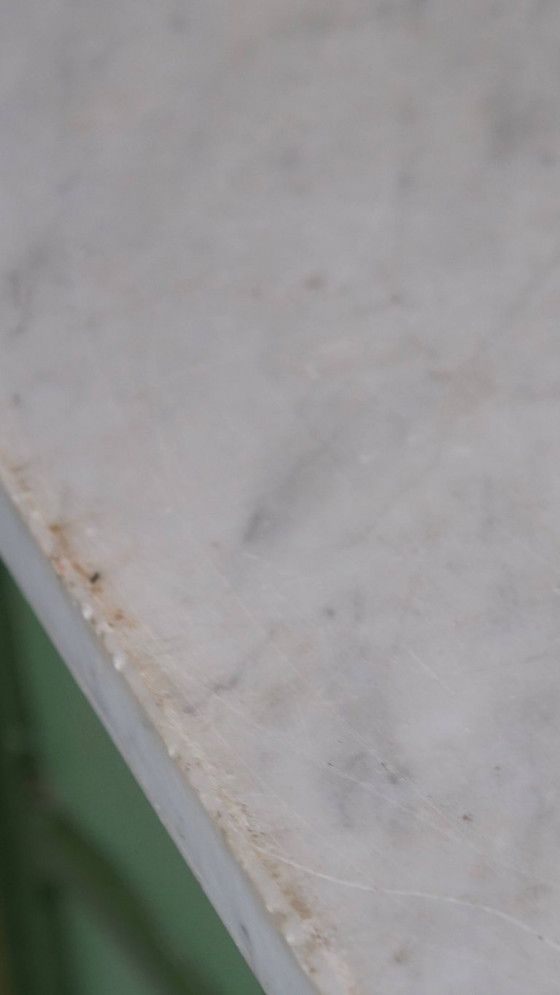 Image 1 of Antico bancone/comò verde della fine del XIX/inizio del XX secolo con piano in marmo