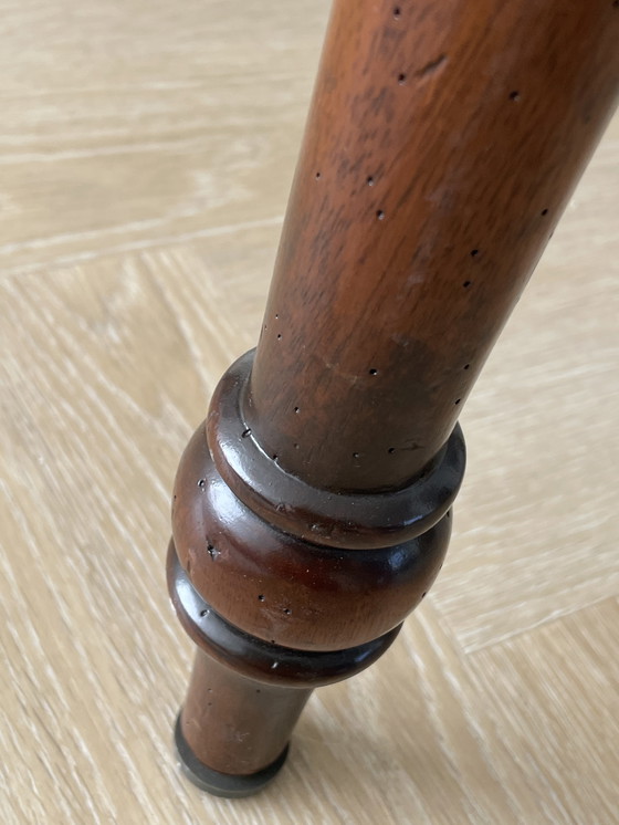 Image 1 of Antique Regency-style chair - mahogany with brown leather seat