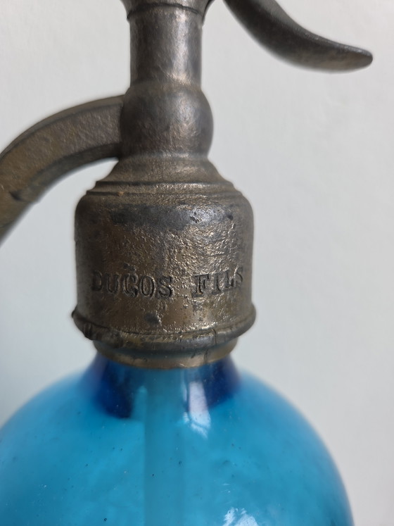 Image 1 of Antique bright blue siphon / spray bottle