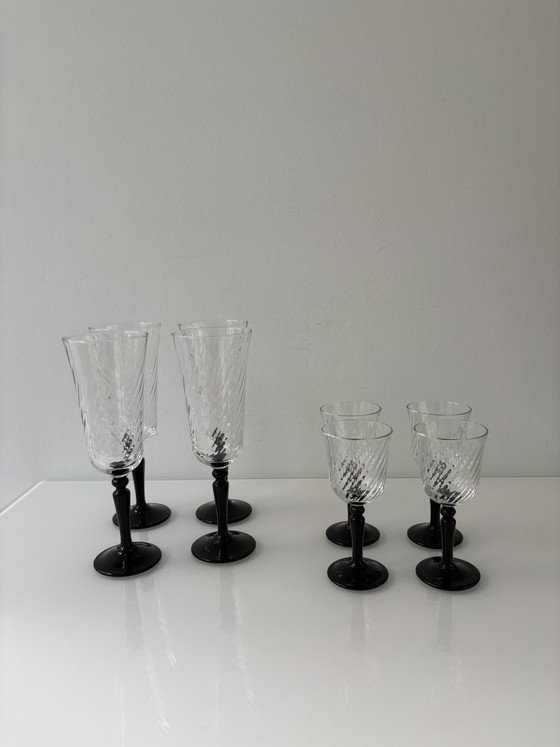Image 1 of Vintage 70’s/80’s Luminarc France champagneflutes en digestiefglaasjes