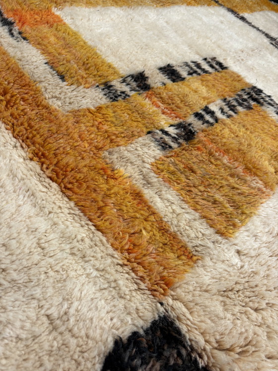 Image 1 of Authentiek Mrirt Marokkaans Berber Wollen Vloerkleed 210x300 cm - Handgeweven, Pluche & Kleurrijk Wollen Vloerkleed