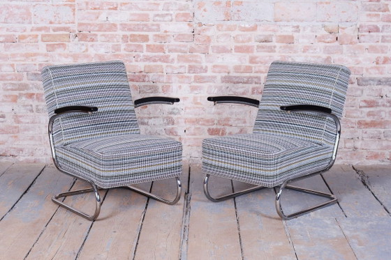 Restored Bauhaus Armchair, By Mücke - Melder, Chrome-Plated Steel, Czech, 1930s – Mücke-Melder, Metal (photo 15 of 26)