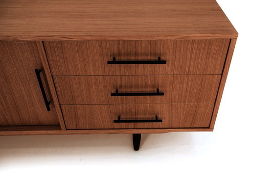 Image 1 of Dressoir gebeitst teak T-S03 schuifdeur en 3 laden