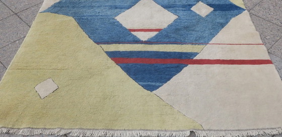 Image 1 of Bauhaus Hand-Knotted Rug with All-natural Colours, 1970s