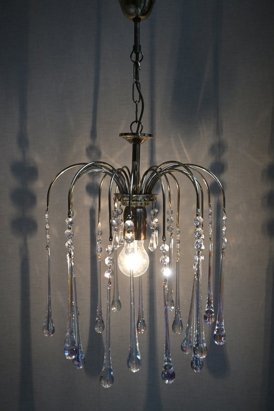 Image 1 of Lámpara colgante de lágrima de Murano de Paolo Venini