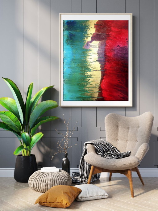 Original Acrylic Painting Abstract Expressionism Excitation