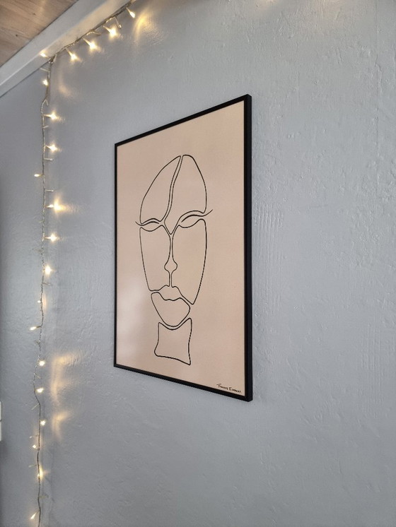 Image 1 of Frances Eckhardt - A2 frame with artwork hand-painted figurative face