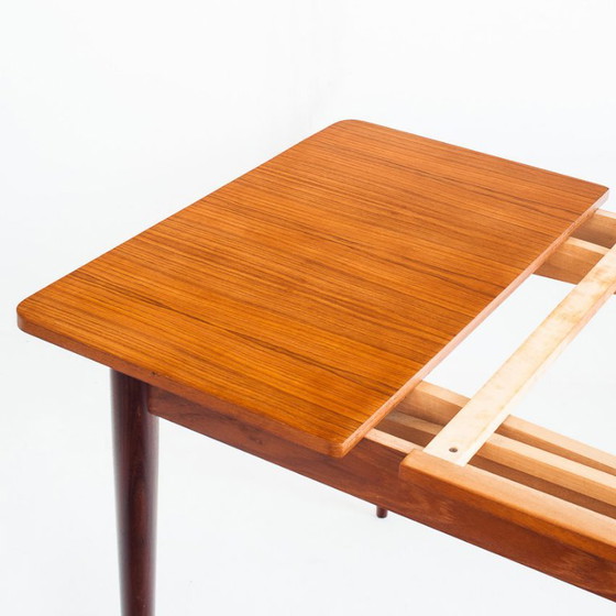 Scandinavian Style Teak Dining Table With Extensions, France, 1960s – Wood (photo 8 of 14)