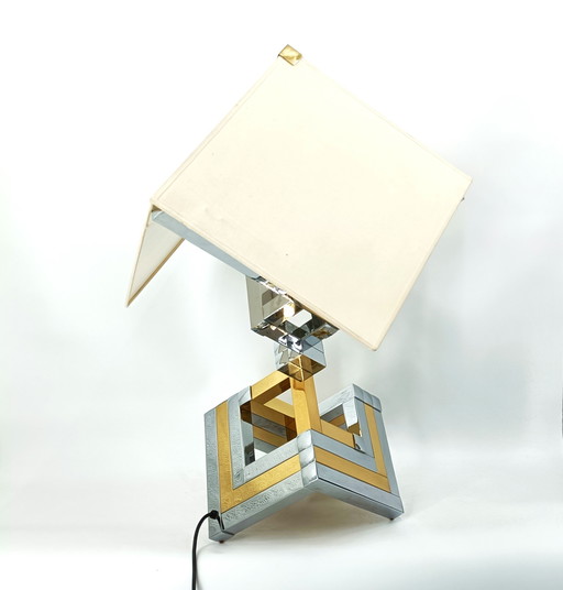 Grande lampe de table géométrique de Lumica, Espagne, années 1970