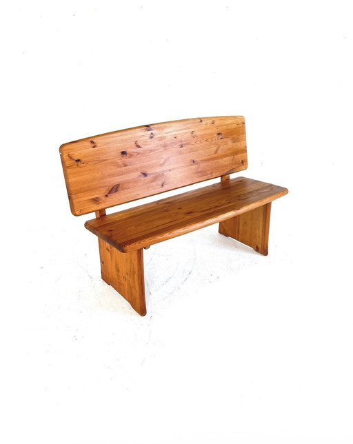 Vintage Brutalist bench in Pine, 1970s