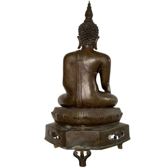 Buda de Bronce del Siglo XIX sobre Base de Templo Tailandia – Lote 184 – Esculturas, Bronze (photo 6 of 10)
