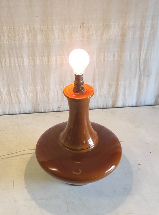 Image 1 of Enamelled ceramic lamp base - mid-20th century