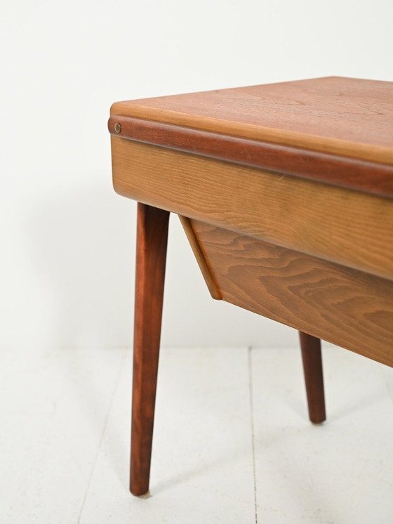 Image 1 of Scandinavian Sewing Table in Teak and Oak