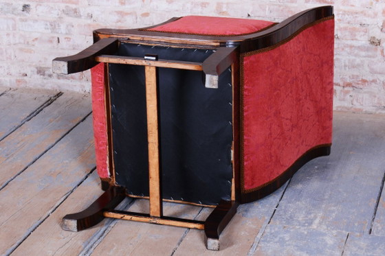 Restored Art Deco Armchair, By Pavel Janák, By PUD, Oak, Czech, 1910s – Textile, Wood (photo 14 of 14)