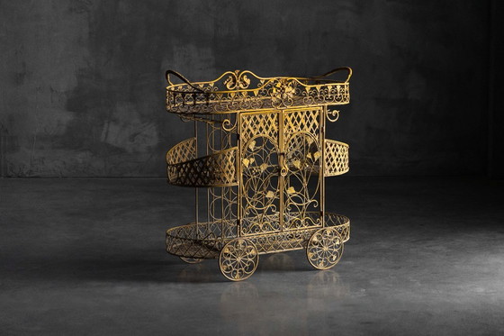 Image 1 of Carrito de servicio antiguo de hierro fundido, Francia, principios del siglo XX