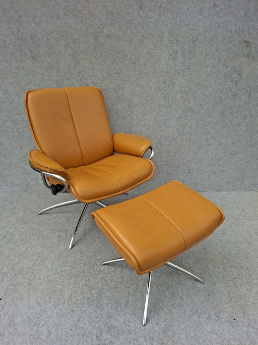 Stressless Paris Design Verstellbarer Relaxsessel – verstelbare relaxstoel, Leather, Aluminium