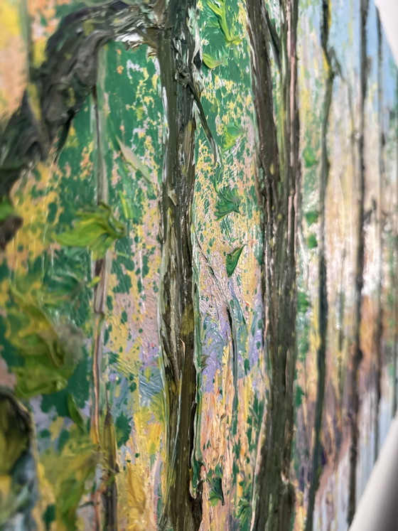 Gertjan Scholte-Albers. Stagno nel bosco | Olio su tela | 200 x 60 cm – Dipinti e disegni, Wood, Cotton (photo 2 of 5)