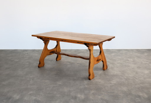 brutalist oak dining table