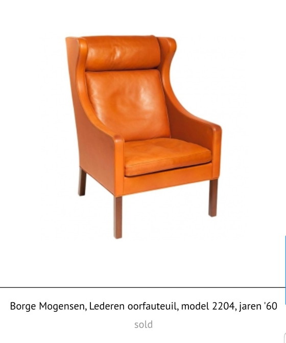 Sillón orejero Børge Mogensen de cuero – Fredericia, Sillones, Leather, Wood (photo 9 of 10)