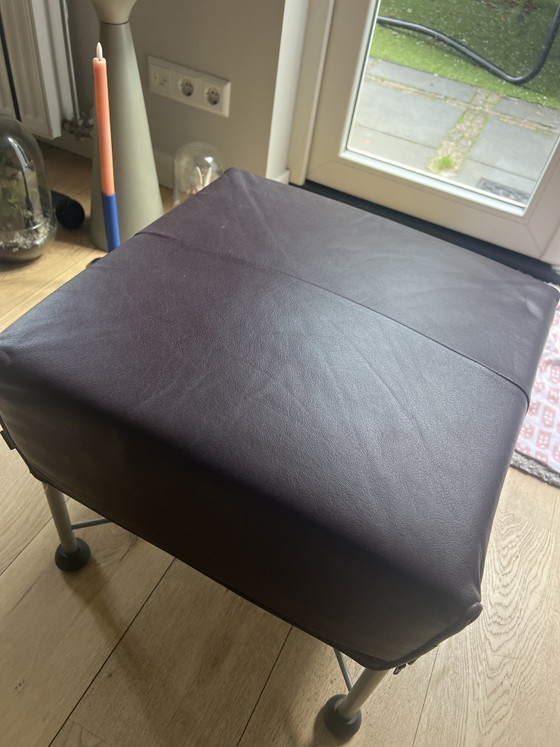 Montis Charly Met Voetenbankje, Onbeschadigd En Originele Leren Bekleding – Fauteuils, Leather, Metal (photo 6 of 7)