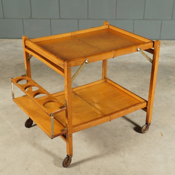 Vintage trolley – serving trolley – bar trolley – 1960s – Bar carts, Brass, Wood (photo 15 of 15)