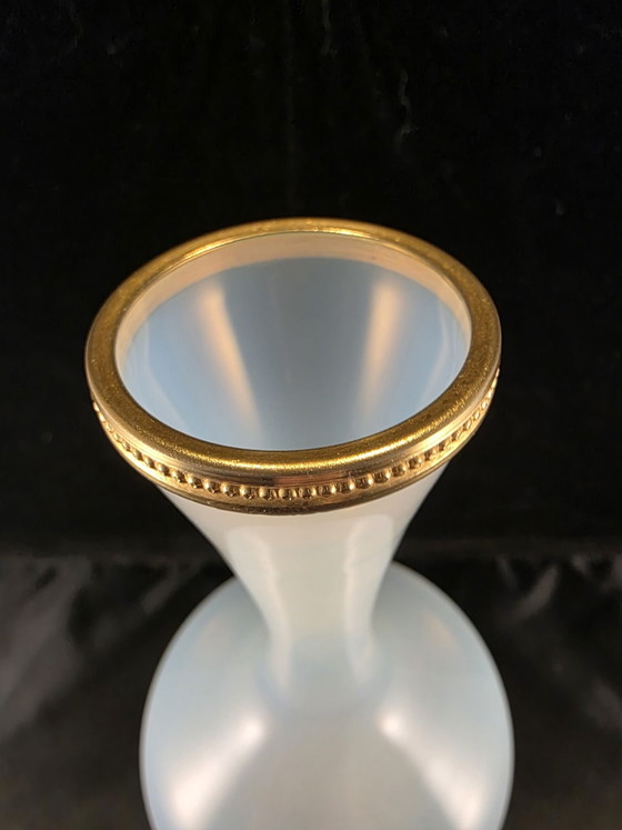 Opaline vase Vincenzo Nason, Vincent Mason, Brass, Murano Glass, Blue (photo 6 of 10)