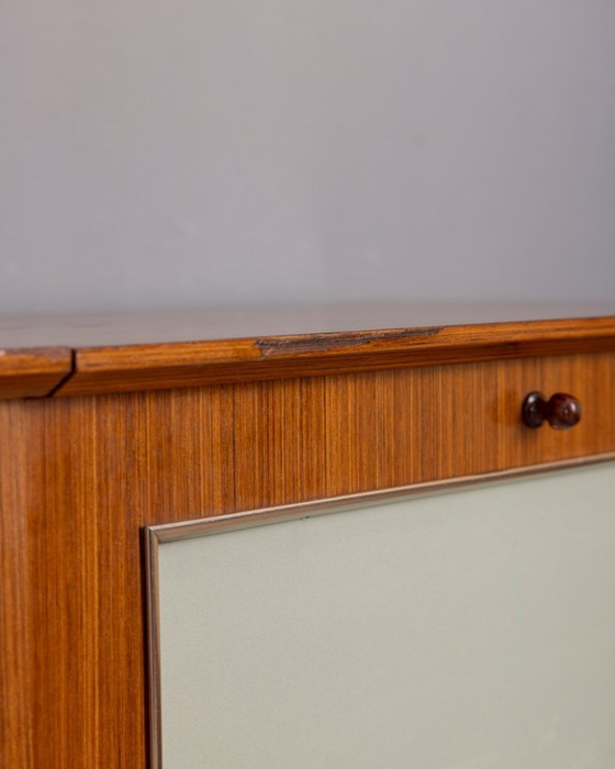 Image 1 of VINTAGE 1960S WOODEN SIDEBOARD WITH BAR COMPARTMENT, ITALIAN DESIGN