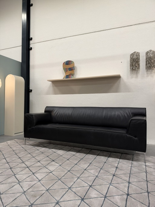 Design on Stock Bloq 3-Sitzer schwarzes Leder