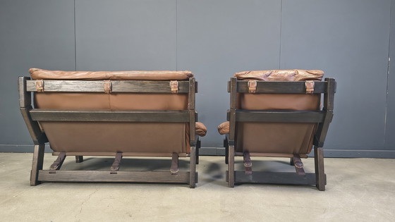 Image 1 of Vintage brutalistisch bankstel van Gerard Van den Berg voor Montis, jaren 70