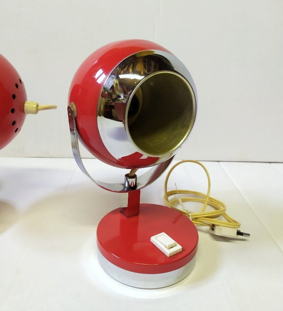 Image 1 of Ruimtevaart tafellampen van Reggiani, jaren 70, set van 2