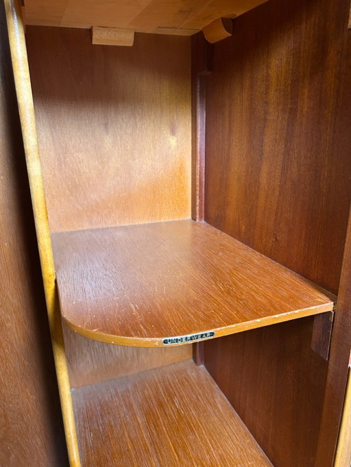  Armadio da uomo vintage in noce Burr Art Déco Brocante, 1930-1940