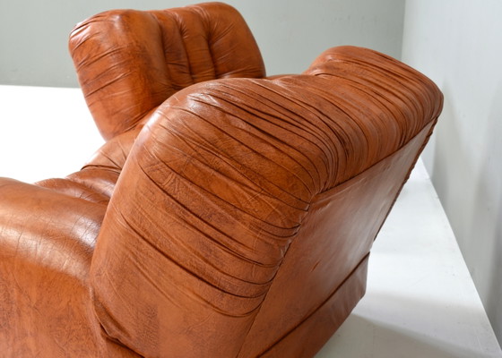 Fauteuils Giuseppe Rossi di Albizzate en cuir, Italie, années 1970, Chaises & fauteuils, Marron (photo 16 sur 20)