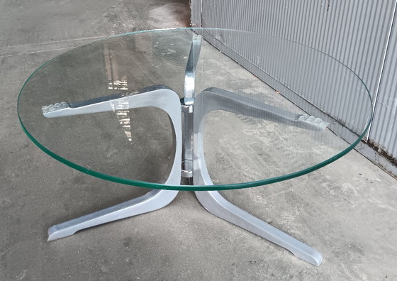 Image 1 of Space-Age coffee table in aluminum - attributed to Artifort