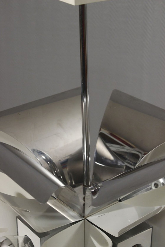 Image 1 of Zonca Illuminazione - Imposant lustre Space Age chromé design Italien 1970s