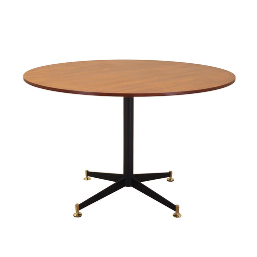 Table ronde en teck, Design italien, 1970S, Production : Italie