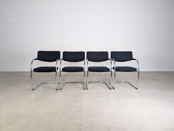 Image 1 of Set di 4 sedie originali Vitra Visavis, impilabili, a sbalzo, IVA inclusa