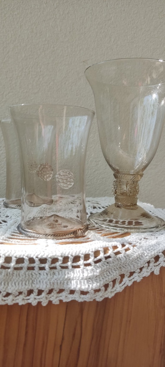 Image 1 of Juego de cristal de Murano de mediados de siglo "Bollenglass" - Estilo Venini