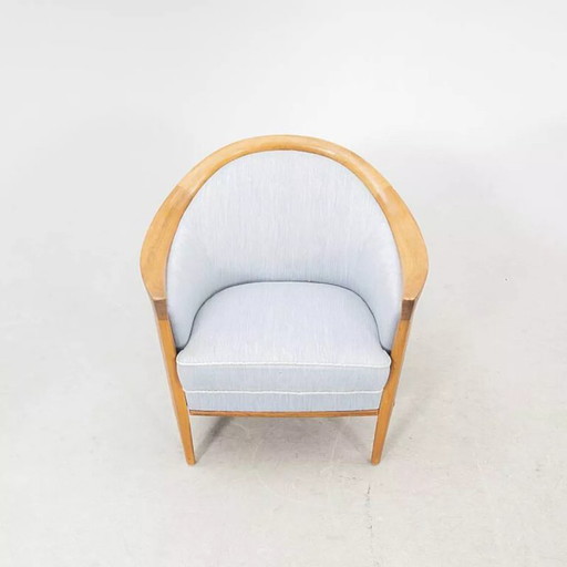 Poltrona scandinava vintage color azzurro cielo – Bertil Fridhagen – anni '60