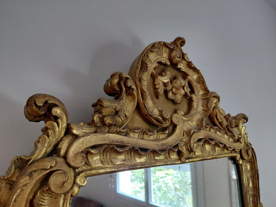 Image 1 of specchio in legno dorato del XIX secolo