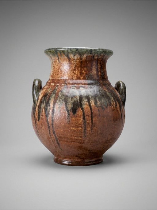 Jarrón de Gres Esmaltado Maurice Pitot – Bélgica – Años 60 – vazen, Ceramic