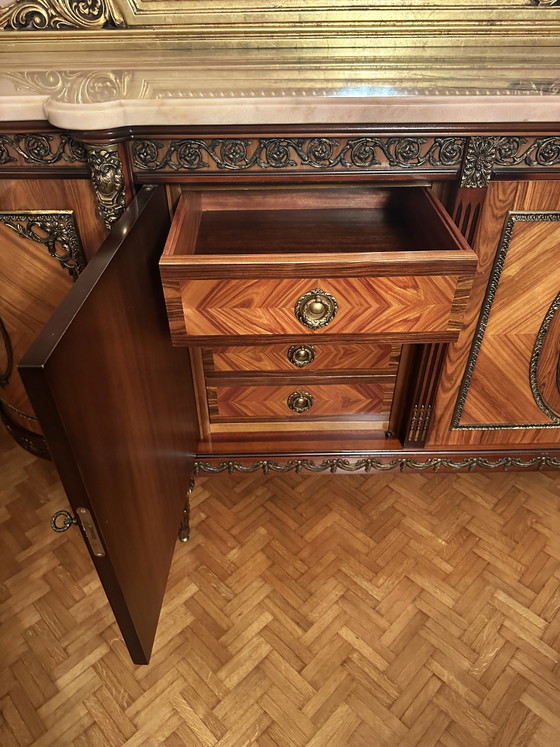 Image 1 of Buffet JP Ehalt avec miroir - Style Louis XIV - Buffet vintage années 70 - Ehalt Meubles