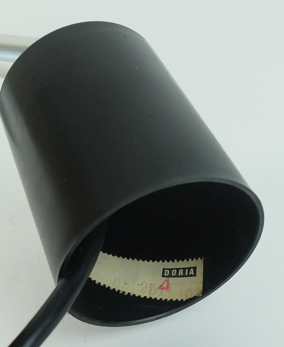 Image 1 of nr. 1 van 2 - elegante mid century hanglamp doria-leuchten helder en rookgrijs glas en metaal 60s 70s hanglamp