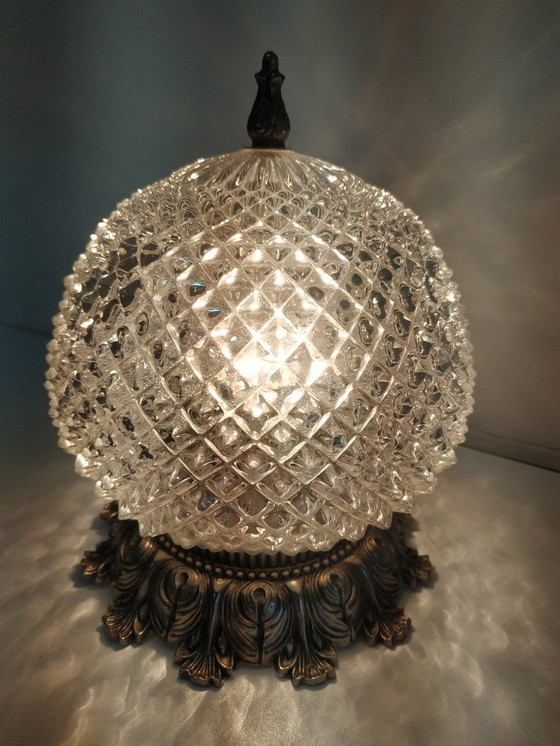 Image 1 of Prachtige vintage jaren 60/70 kristallen 'Pinapple/ananas' plafonnière plafondlamp