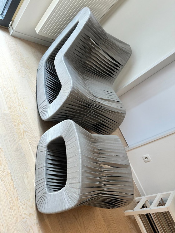 Seat Belt Rocking Chair / Schaukelsessel „Seat Belt“, Phillips Collection, Fauteuils, Textiel, Grijs, Modern (foto 4 van 8)