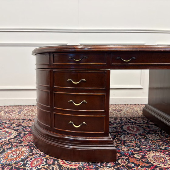 Grande Scrivania Ovale Classica Inglese – Scrivanie, Wood, Brass (photo 12 of 20)