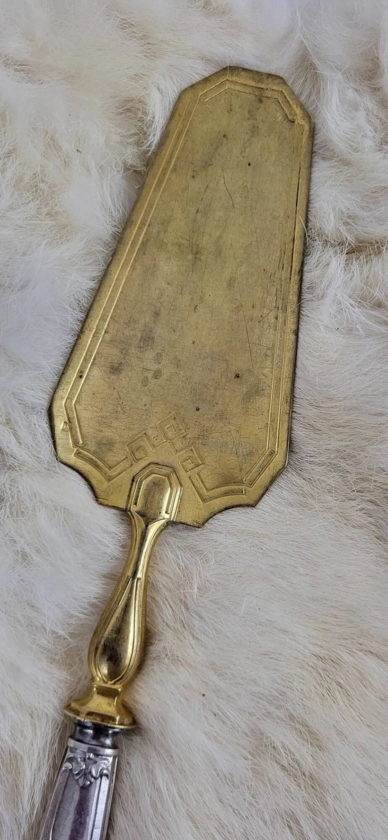 Silver pie server with Minerva hallmark / vermeil – Cutlery Sets (photo 5 of 9)