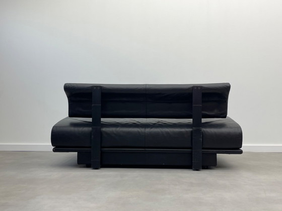 Image 1 of Minimalist Vintage Design Sofa (black leather)