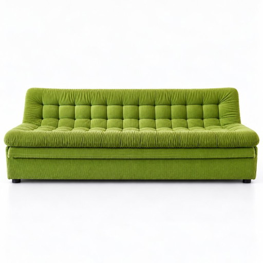 Vintage Jaren 70 Elementenbank Groen Ribfluweel