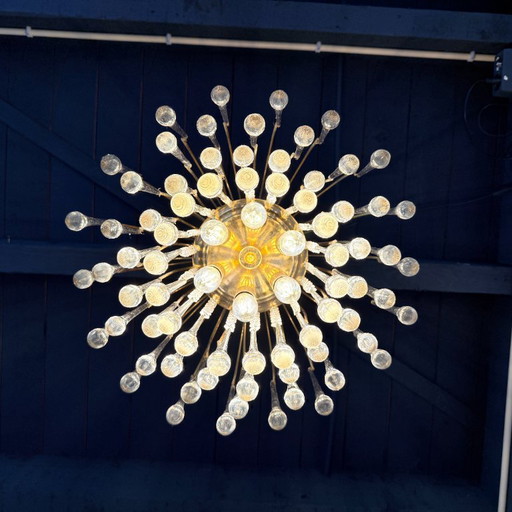 4-tier teardrop chandelier with clear murano glass